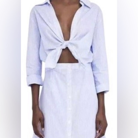 Zara Tie Front Stripe Dress - Picture 5 of 5